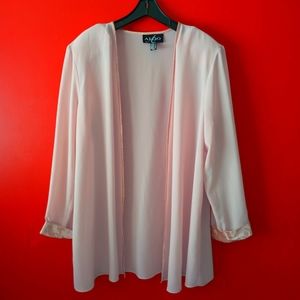 Semi Sheer Light Pink Algo Cardigan Sz 18